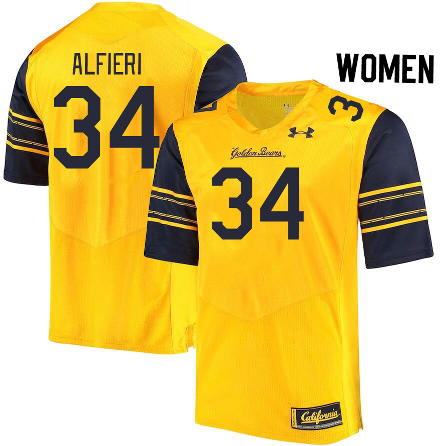 Women #34 Andy Alfieri California Golden Bears College Football Jerseys Stitched Sale-Gold